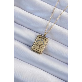 316L Çelik Zincir Eskitme Renk Ay Figürlü Tarot Kolye TJ-BKO9221