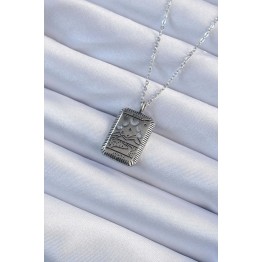 316L Çelik Zincir Eskitme Gümüş Renk Ay Figürlü Tarot Kolye TJ-BKO9222