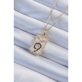 316L Çelik Zincir Renk Zirkon Taşlı Minimal Papatya Figürlü Tarot Kolye TJ-BKO9223