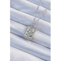 316L Çelik Zincir Gümüş Renk Zirkon Taşlı Aslan Figürlü Tarot Kolye TJ-BKO9226