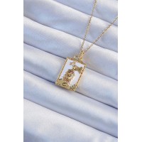 316L Çelik Zincir Renk Beyaz Mineli Tarot Kolye TJ-BKO9249