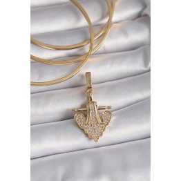 Pirinç Gold Renk Zirkon Taşlı Çapa Model Ajda Charm TJ-BC1000