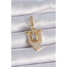 Pirinç Gold Renk Baget Zirkon Taşlı Ajda Charm TJ-BC1011