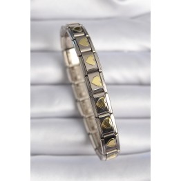 316L Çelik Gümüş Renk Gold Kalp İşleme Nomination Charm Bileklik TJ-BB6460