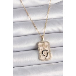316L Çelik Gold Renk Zincir Akrep Burcu Zirkon Taşlı Kadın Kolye TJ-BKO9465