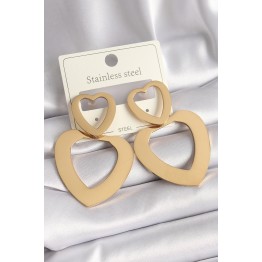 316L Çelik Gold Renk Kalp Model Kadın Küpe TJ-BKP9714