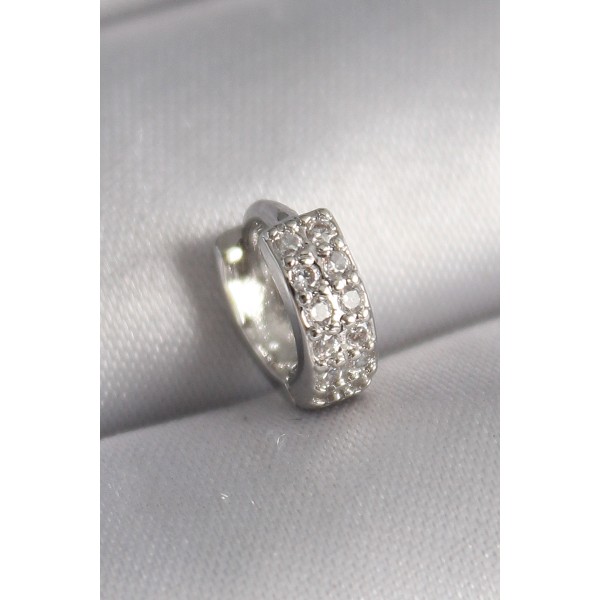 316L Çelik Gümüş Renk Zirkon Taşlı Tragus Piercing TJ-PR1305