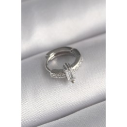 316L Çelik Gümüş Renk Zirkon Taşlı Tragus Piercing TJ-PR1307
