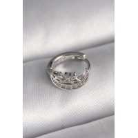 316L Çelik Gümüş Renk Zirkon Taşlı Ay Yıldız Model Tragus Piercing TJ-PR1323