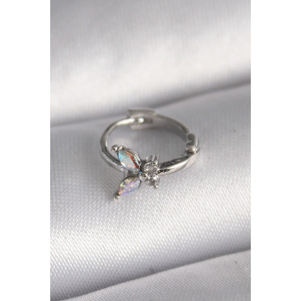 316L Çelik Gümüş Renk Zirkon Taşlı Model Tragus Piercing - TJ-PR1327