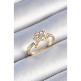 Pirinç Gold Renk Zirkon Taşlı Kadın Yüzük TJ-BYK3442