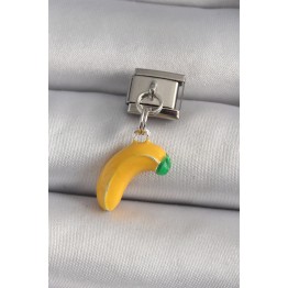 316L Çelik Gümüş Renk Sallantı Muz Model Nomination Charm TJ-BC1167