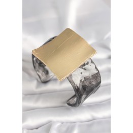 Siyah Mermer Desen Akrilik Plastik Gold Kare Plaka Model Vintage Kadın Bilezik TJ-BB6681