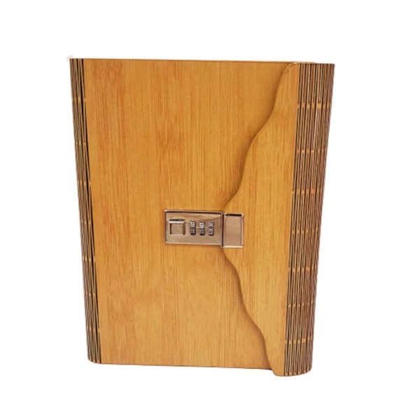 Ahşap Kapaklı Küçük Boy Şifreli Defter