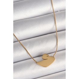 316L Çelik Gold Renk Zincir Kuğu Model Kadın Kolye TJ-BKO9873