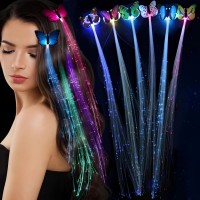 Led Fiber Optik Işıklı Saç Klipsi 1 Adet