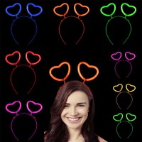 Glow Stick Karanlıkta Yanan Fosforlu Kalp Taç 12 Adet