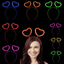 Glow Stick Karanlıkta Yanan Fosforlu Kalp Taç 12 Adet