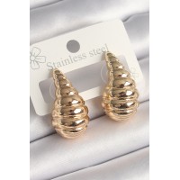 Pirinç Gold Renk İşlemeli Damla Model Kadın Küpe TJ-BKP10257