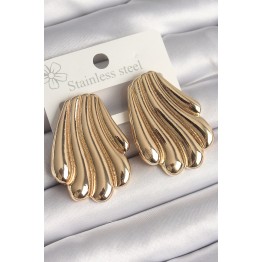 Pirinç Gold Renk İşlemeli İstirdye Model Kadın Küpe TJ-BKP10262