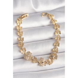 Pirinç Gold Renk Zirkon Taşlı Model Zincir Kadın Bileklik TJ-BB6834