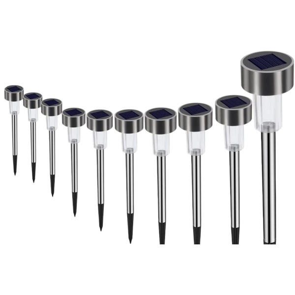 Metal Gövdeli Solar Bahçe Lambası 10 lu Paket