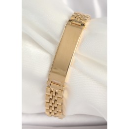 316L Çelik Gold Renk Zincir Künye Model Erkek Bileklik TJ-EB3719