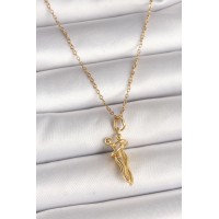 316L Çelik Gold Renk Zincir Sarılma Model Kadın Kolye - TJ-BKO9976