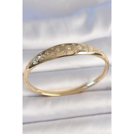 Pirinç Gold Renk Zirkon Taşlı Yıldız İşlemeli Kadın Kelepçe TJ-BB6922