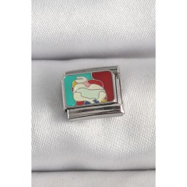 316L Çelik Gümüş Renk Renkli Portre Model Nomination Charm TJ-BC1387