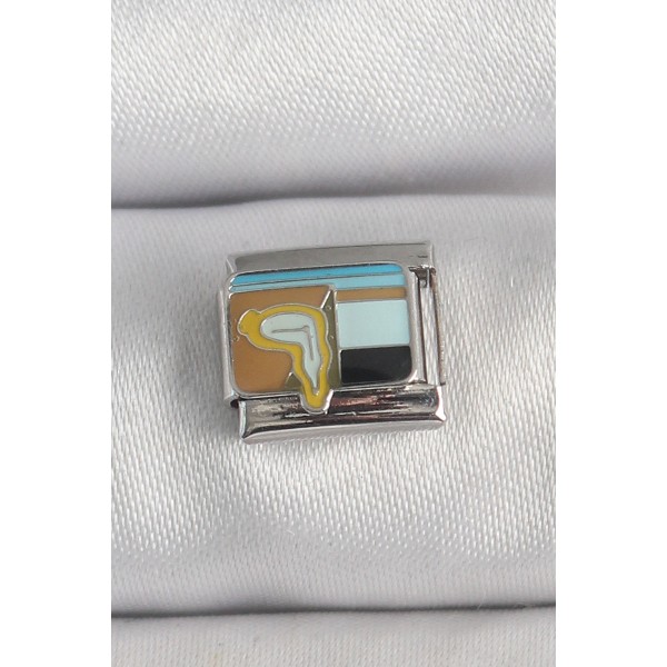 316L Çelik Gümüş Renk Renkli Portre Model Nomination Charm TJ-BC1394