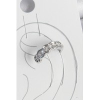 Pirinç Gümüş Renk Zirkon Taşlı Kıkırdak Model Kadın Küpe TJ-BKP10550