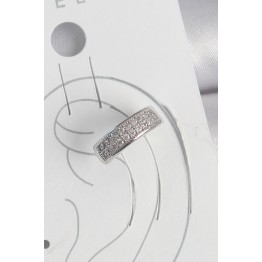 Pirinç Gümüş Renk Zirkon Taşlı Kıkırdak Model Kadın Küpe TJ-BKP10552