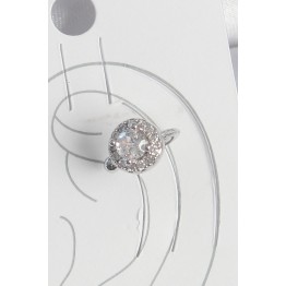 Pirinç Gümüş Renk Zirkon Taşlı Kadın Kıkırdak Model Küpe TJ-BKP10559