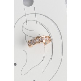 Pirinç Gold Renk Zirkon Taşlı Kadın Kıkırdak Küpe TJ-BKP10571