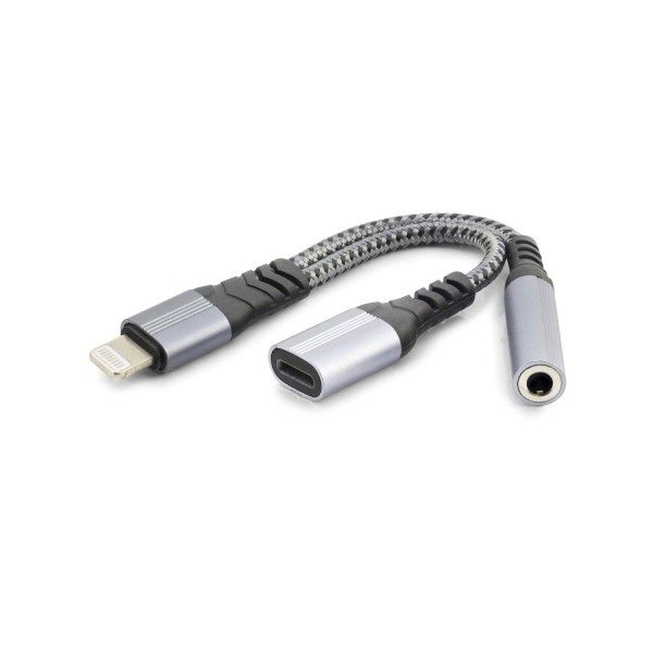 Lıghtnıng To Type-C + 3.5 Mm F Kablo Siyah GJ-012