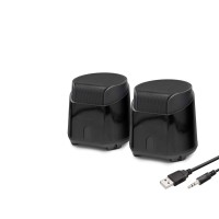 Masaüstü Hoparlör 1+1 USB + 3.5mm - Siyah HD6024