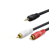 3.5 Mm To 2 Rca Ses Kablosu 1.5 M Siyah HDX1058