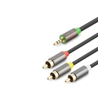 3.5 Mm To 3Rca Kablo 2Lıne Gold 5M Siyah HDX1066
