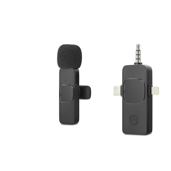 Kablosuz Yaka Mikrofonu Type-c Lightning 3.5 Mm Siyah HDX2781
