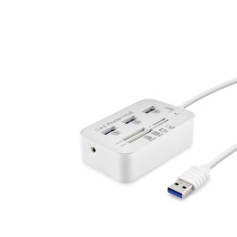 Usb 3.0 Hub Kart Okuyucu 7 Port 5 Gbps Beyaz HDX7028