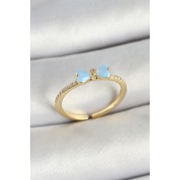 Pirinç Fiyonk Figürlü Zirkon Taşlı Gold Renk Ayarlanabilir Kadın Yüzük TJ-BYK3760