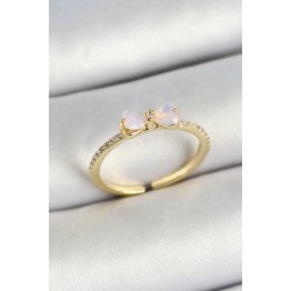 Pirinç Fiyonk Figürlü Zirkon Taşlı Gold Renk Ayarlanabilir Kadın Yüzük TJ-BYK3772