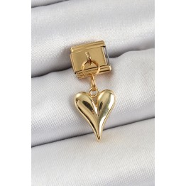316L Çelik Sallantılı Kalp Model Gold Renk Nomination Charm TJ-BC1399