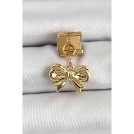 316L Çelik Sallantılı Fiyonk Model Gold Renk Nomination Charm TJ-BC1412
