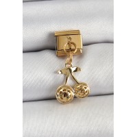 316L Çelik Sallantılı Zirkon Taşlı Fiyonk Model Gold Renk Nomination C316L Çelik Sallantılı Kiraz Model Gold Renk Nomination Charm TJ-BC1425