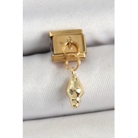 316L Çelik Sallantılı Deniz Kabuğu Model Gold Renk Nomination Charm TJ-BC1437