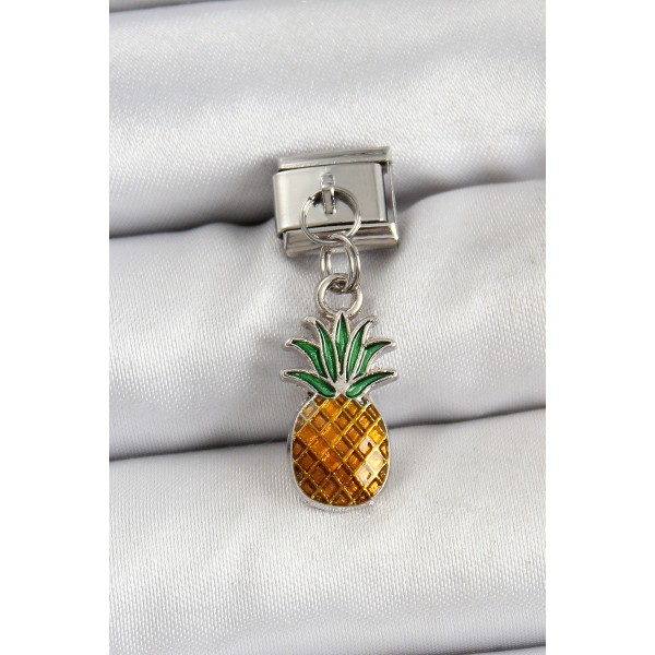 316L Çelik Sallantılı Ananas Model Gümüş Renk Nomination Charm TJ-BC1468