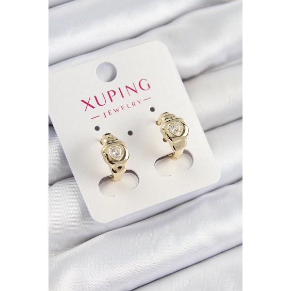Xuping Zirkon Taşlı Kalp Model Gold Renk Kadın Küpe TJ-BKP10840