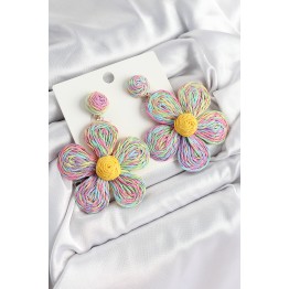 Pirinç Rainbow Papatya Model Gold Renk Kadın Hasır Küpe TJ-BKP10895